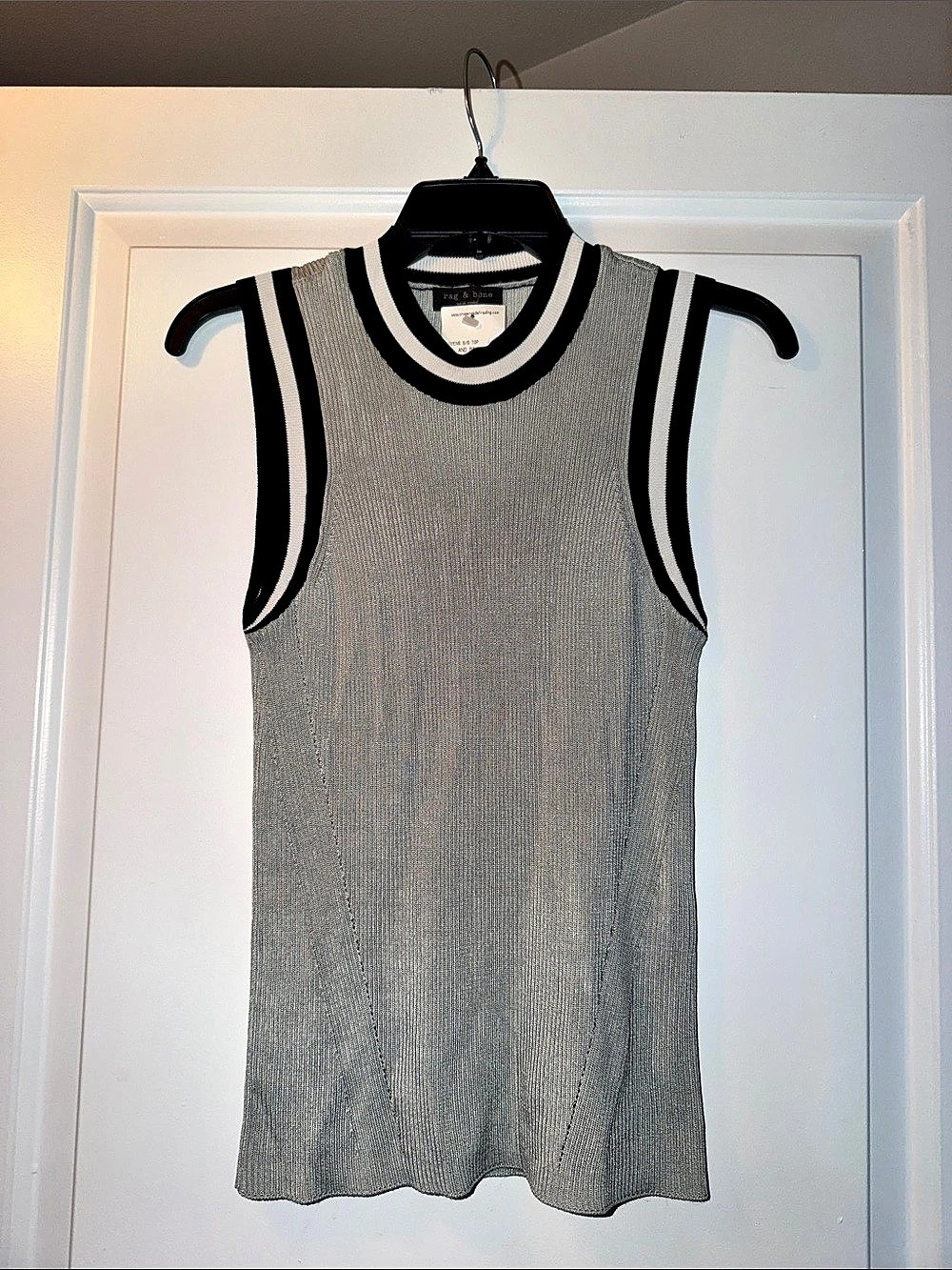 rag & bone Thea Tank Color Block Gray & Black